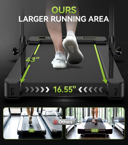 2.5HP 2 In1 Foldable Treadmill with Display Screen Portable Walk Pad Electric Running Walking Pad for Home Fitness R46101