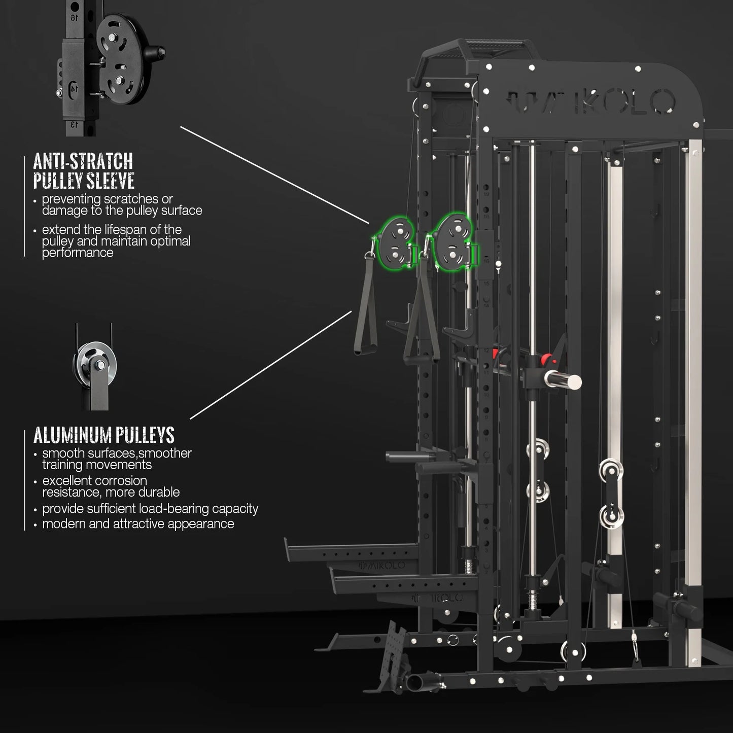 Smith Machine Home Gym, 2000LBS Squat Rack with Cable Crossover System, Multi-Function Workout Machine for Home Gym(2023 Version)