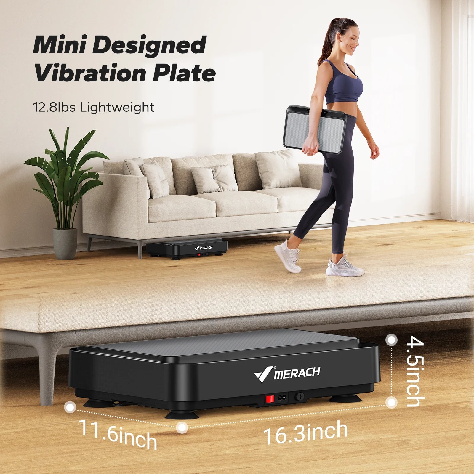 Vibration Plate Exercise Machine Mini for Lymphatic Drainage Whole Body Shaker Weight Loss for Women Men Seniors