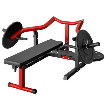 Chest Press Machine, 1250LBS Capacity with Independent Converging Arms, Adjustable Flat Incline Fitness Bench for Home Gym